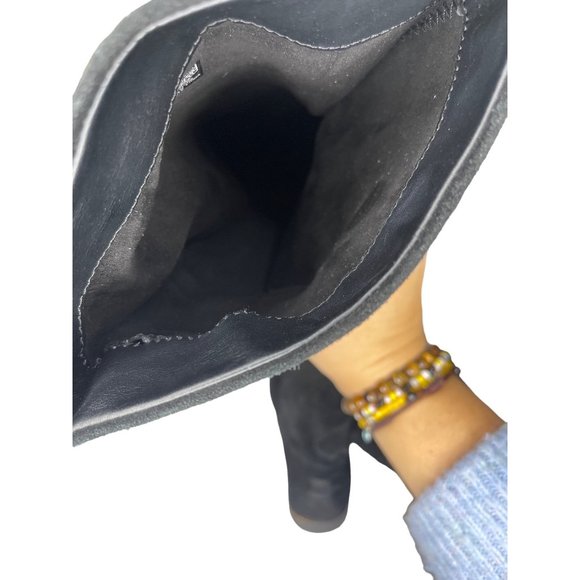 Toms Serra perforated slouch boot in black suede HIGH ANKLE PULL ON Posh Sho - Picture 10 of 11